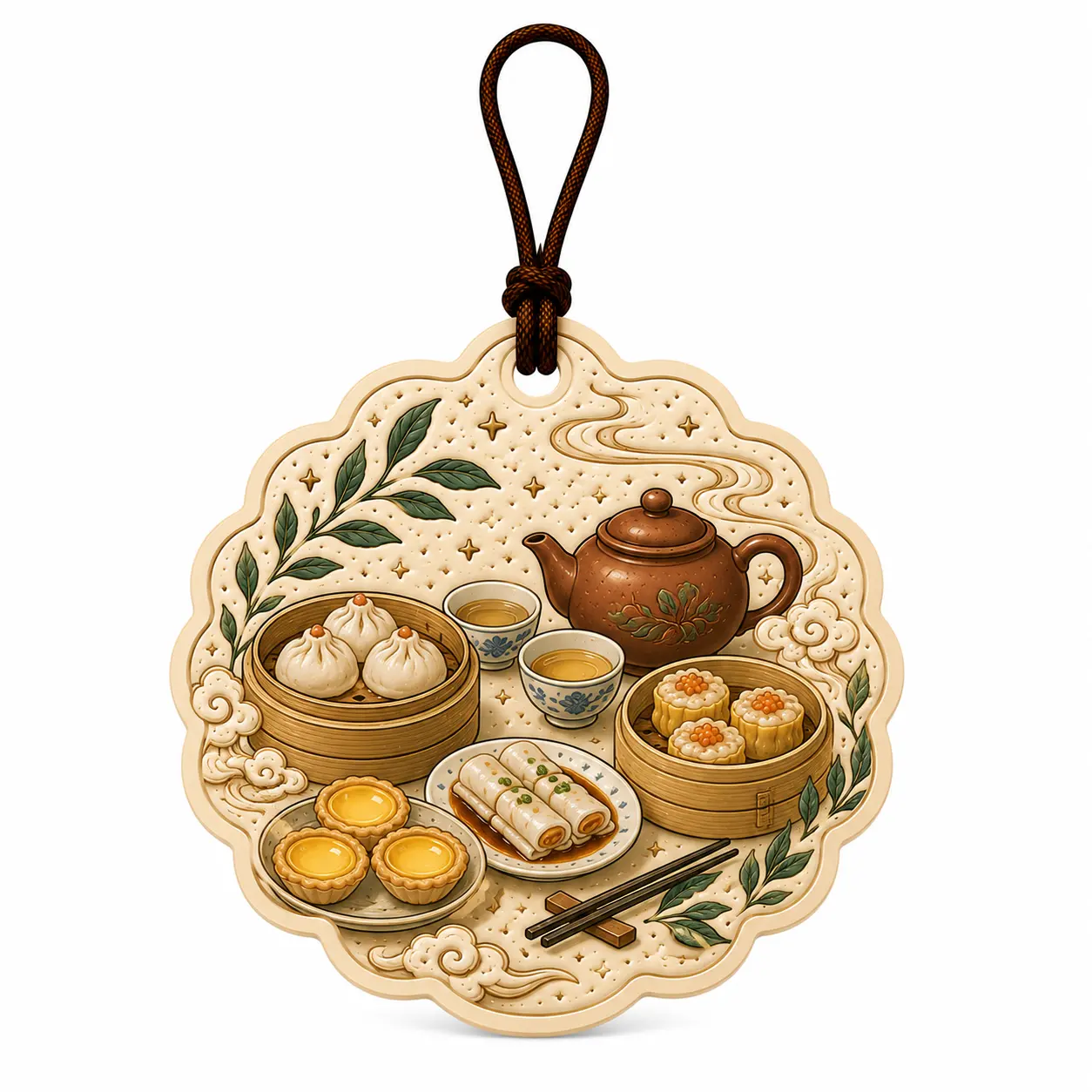 Ambientatore sospeso dim sum per tè orientale